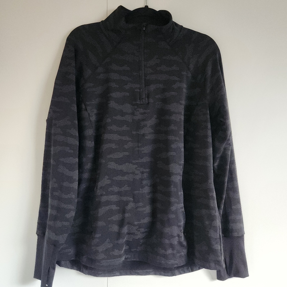 Avia Camo 1/4 Zip Pullover Long Sleeve Athletic Top XL 16-18